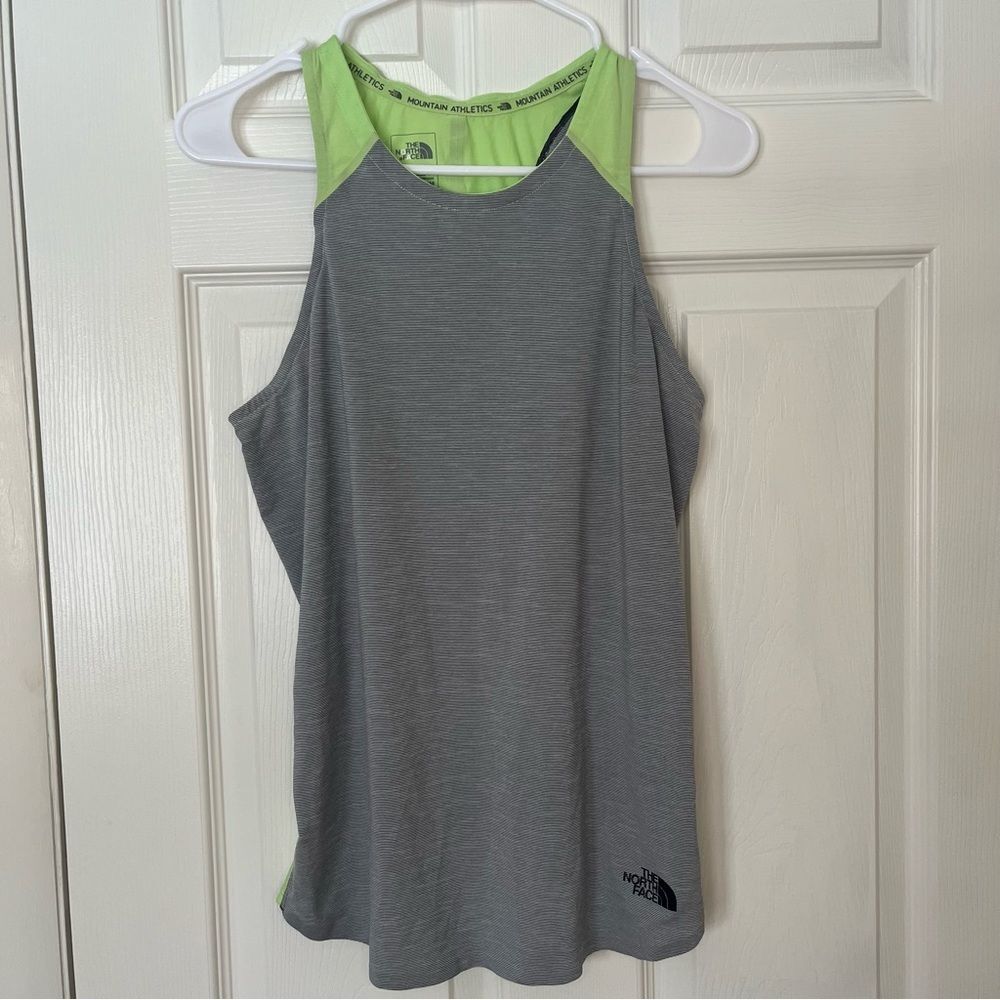 The North Face Racerback Tank Top Flashdry Grey/Neon green - Size Medium